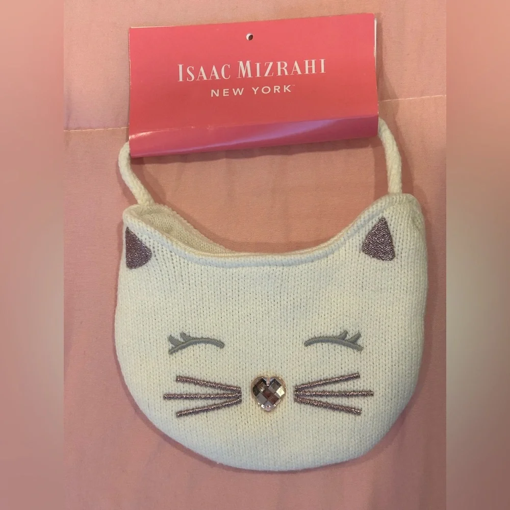 Isaac Mizrahi Kids Cat Purse - Cream and Gray